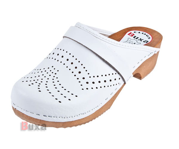 06ea5bd9e002758bf33522fdc88b0964.jpg Dětské dřeváky DZP2 Bílé - Obrázek 1