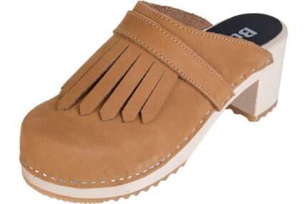 Elegantní dřeváky OS51 Medové Nubuk