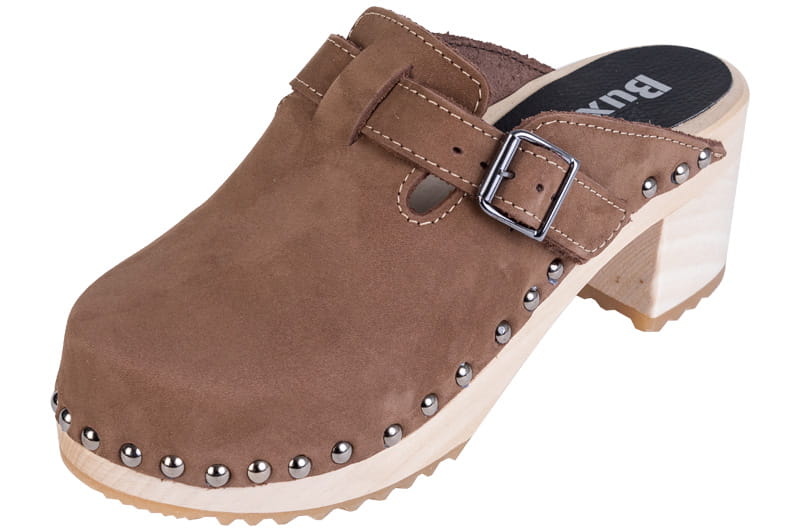 12774.jpg Elegantní dřeváky OS52 Světle hnědé Nubuk - Obrázek 1