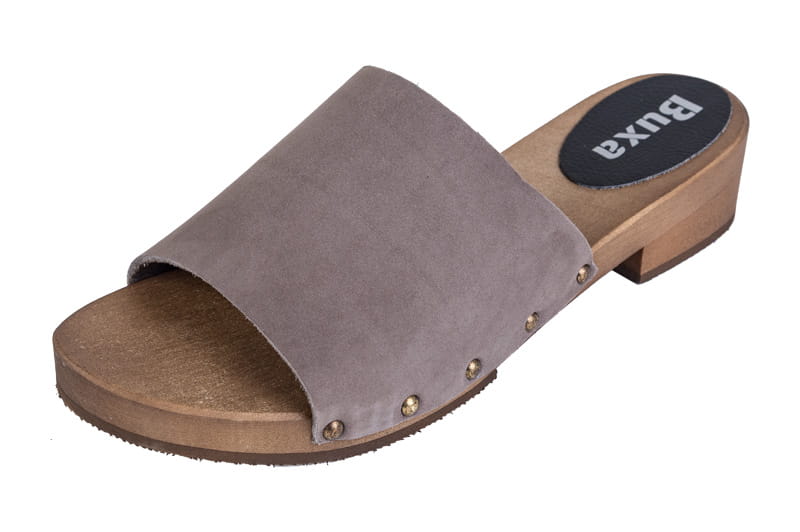 12865.jpg Elegantní dřeváky L-40 Šedé Nubuk - Obrázek 1