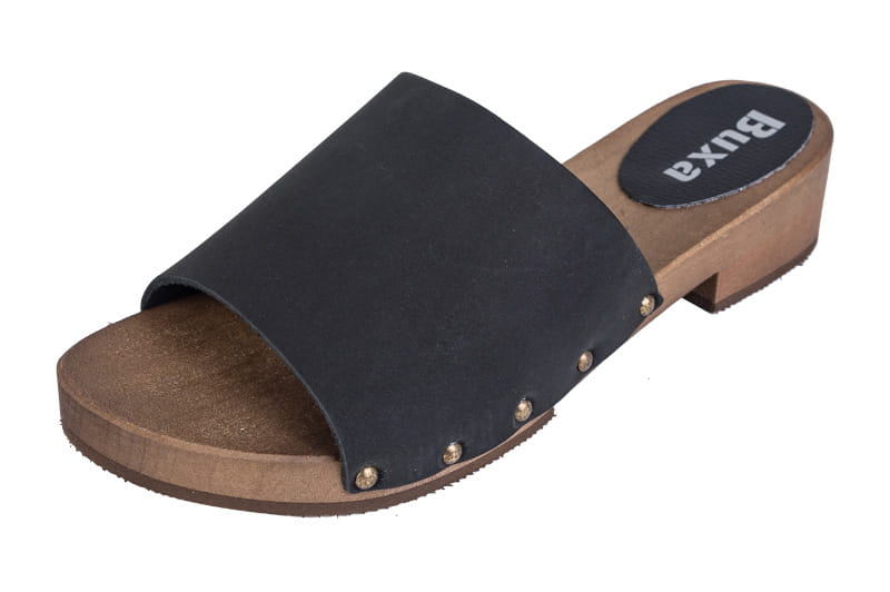 12873.jpg Elegantní dřeváky L-40 Černé Nubuk - Obrázek 1