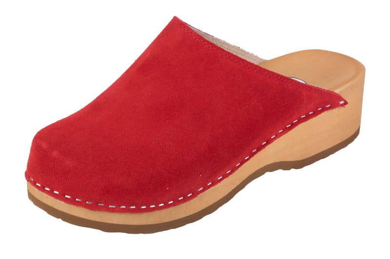 12951.jpg Zdravotní dřeváky PZM1 Červené Semiš - Obrázek 1