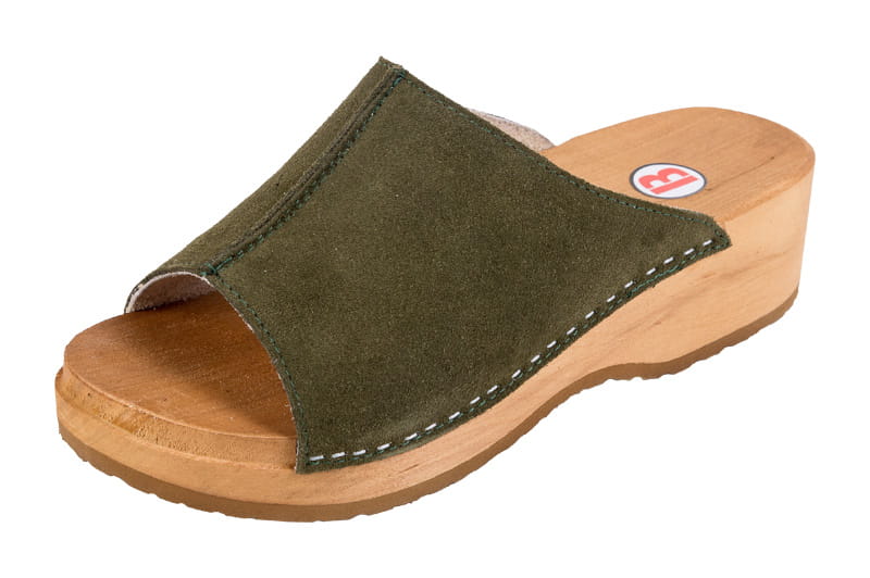 13189.jpg Zdravotní dřeváky PZM3 Zelené Semiš - Obrázek 1