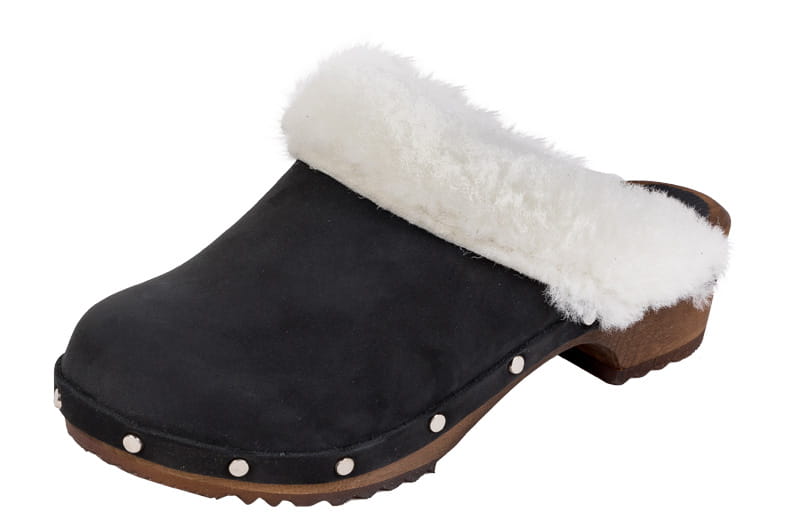 13967.jpg Dřeváky zateplené kožešinou PF2 černé - Obrázek 1