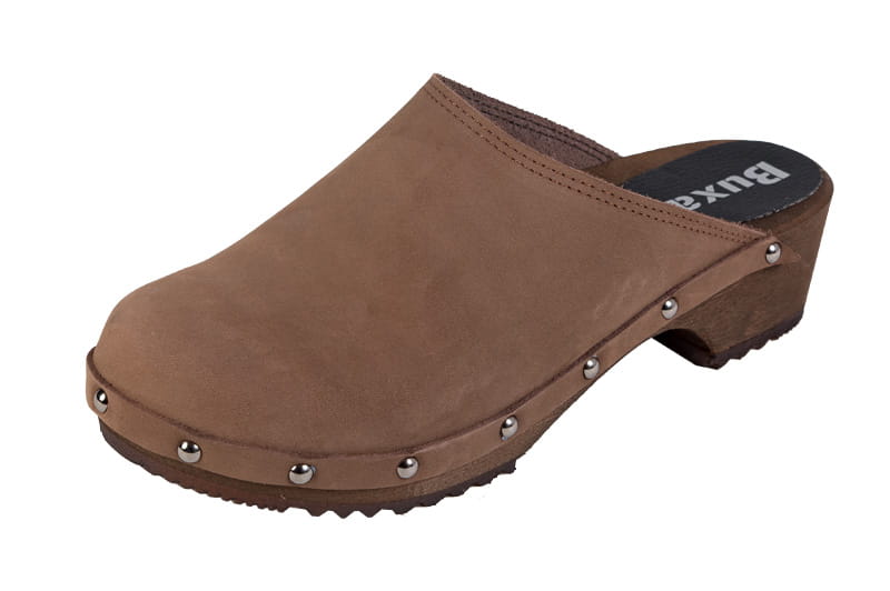 14858.jpg Pohodlné dřeváky dámské PE10 velurové hnědé - Obrázek 1