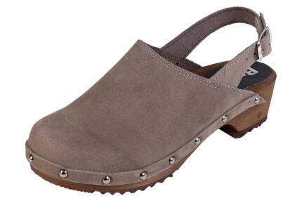 Pohodlné dřeváky dámské PE10p velurové šedé