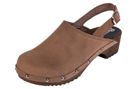 Pohodlné dřeváky dámské PE10p velurové hnědé