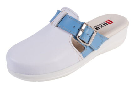 Odpružená zdravotní obuv MED20 - Bílá se světle modrou