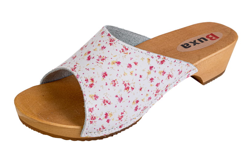 16217.jpg Dřeváky Pantofle kožené W45 Květiny miniguci - Obrázek 1