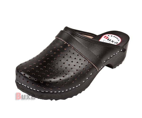 214f9e19f5aa0ba2d9064d288ac3ebc6.jpg Švédské dřeváky F-2 Černé perforované - Obrázek 1