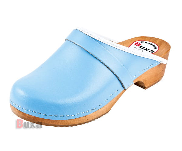 2db0f4ea4267e5b8db45af9272e16d19.jpg Klasické dřeváky dámské P1 modré - Obrázek 1