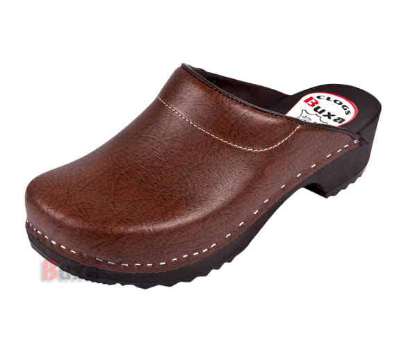 2e918e9f4716c902f32b640f76001a72.jpg Švédské dřeváky F3 Hnědé s černou podrážkou - Obrázek 1