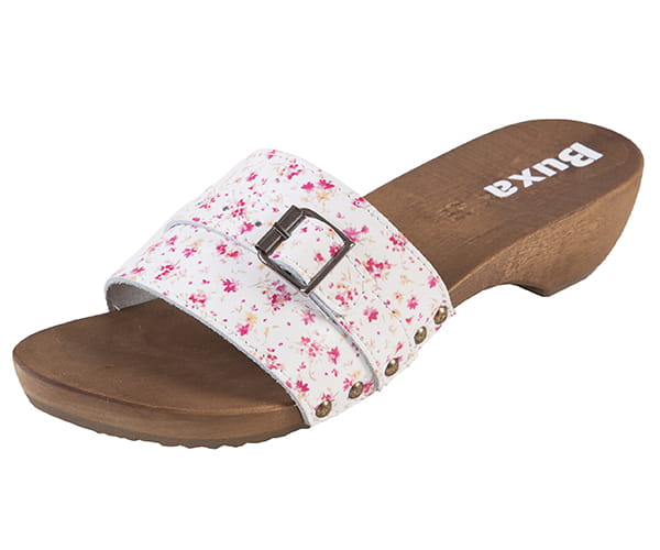 3740c90d1b40db6312065ac72974d6be.jpg Zdravotní pantofle TE15 Bílé s mini kvítky - Obrázek 1