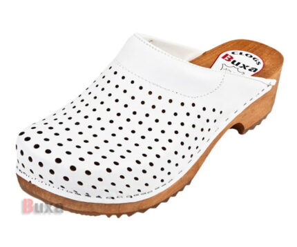 Švédské dřeváky F4 Bílé perforované