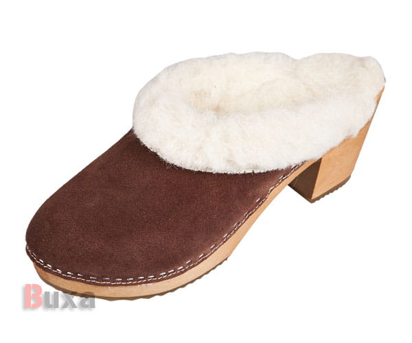 5e0cd3cfb6a0d0c97fcd356e606e76ac.jpg Zimní dřeváky OS1-FT Hnědé velurové - Obrázek 1