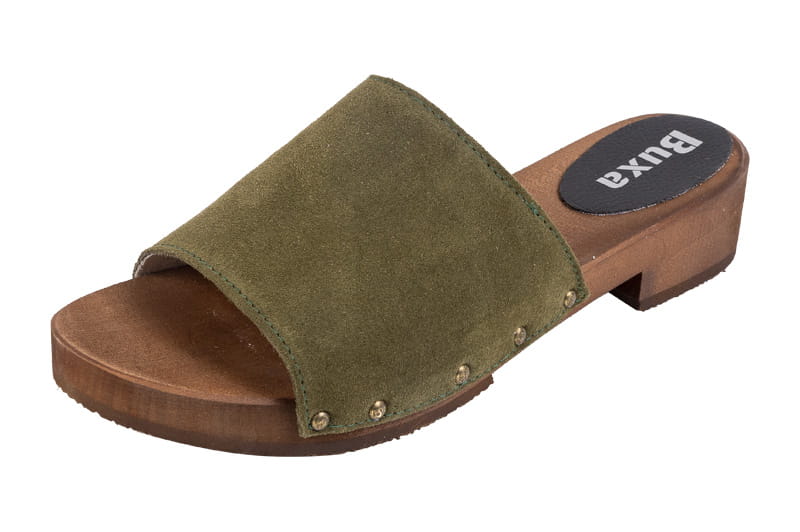 6cbbb8a8c77c9b869442f5a3f5ad68c8.jpg Elegantní dřeváky L-40 zelené - Obrázek 1