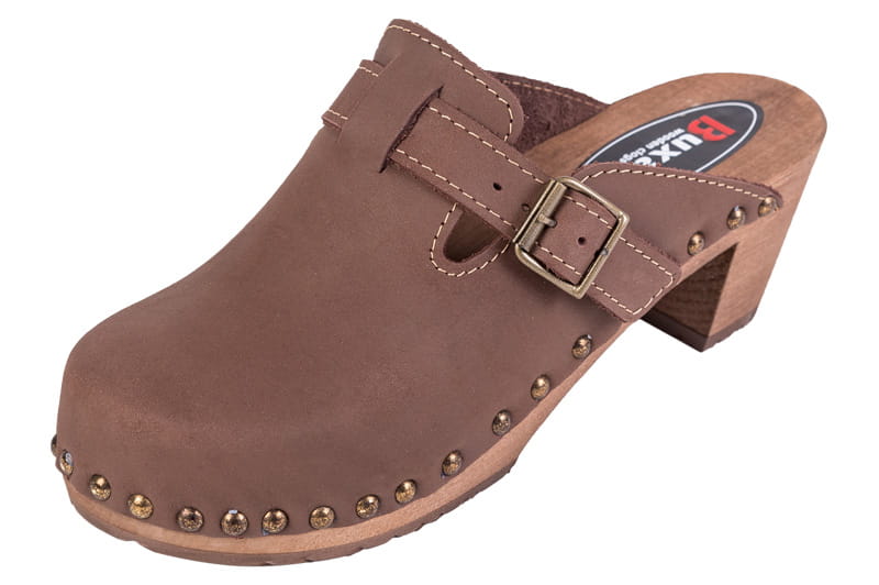 73ce85c95cd2a558918b7707cfd6e009.jpg Elegantní dřeváky OS4 Nubuk - Tmavě hnědé - Obrázek 1