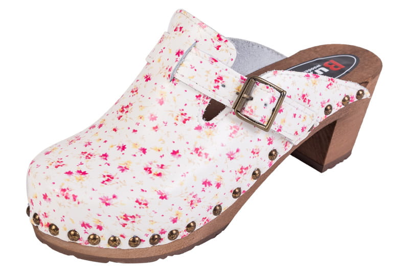 808731e3baafb0dfa7171fe20f9644b4.jpg Elegantní dřeváky OS4 - Bílé s mini kvítky - Obrázek 1