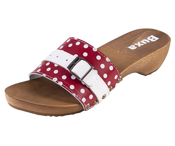 9ab0e101c59d34e0d87719604725ec96.jpg Zdravotní pantofle TE15 Červené s tečkami - Obrázek 1