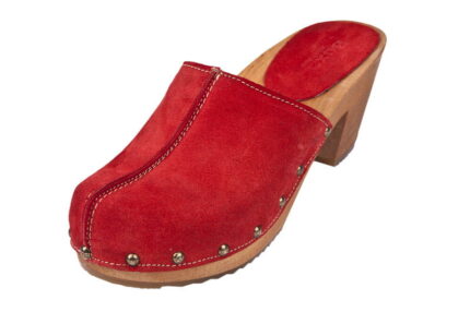 Elegantní dřeváky OS2 Červené velurové