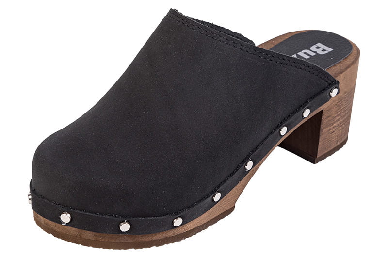 OS71_czarny_nubuk_1.jpg Dámské dřeváky BUXA OS71 – nubuk černé - Obrázek 1