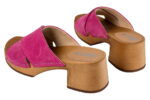 Dámské dřeváky BUXA OS86A – fuchsiové semišové platformové dřeváky - Obrázek 2