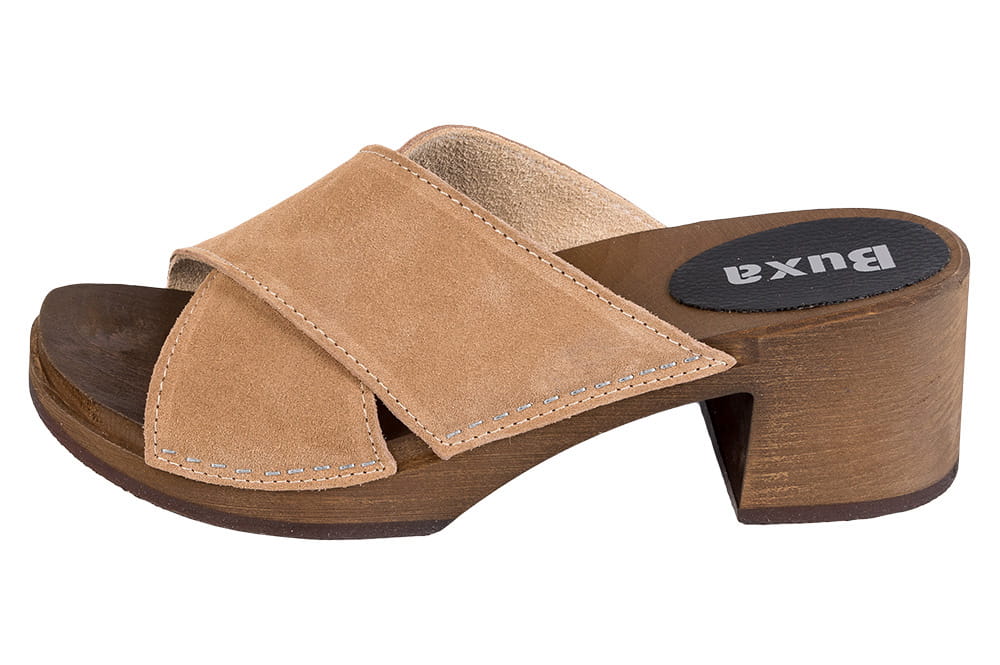 OS86C_bezowy_zamsz_2.jpg Dámské dřeváky BUXA OS86C – nubuk béžové platformové dřeváky - Obrázek 1