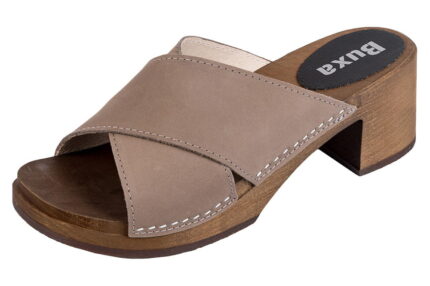 Dámské dřeváky BUXA OS86C – nubuk šedé platformové dřeváky